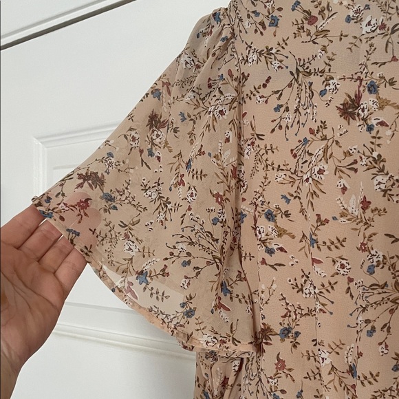 Gorgeous Floral Print Beige Dress - Picture 6 of 6